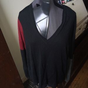 Lane Bryant color block fine merino v-neck top